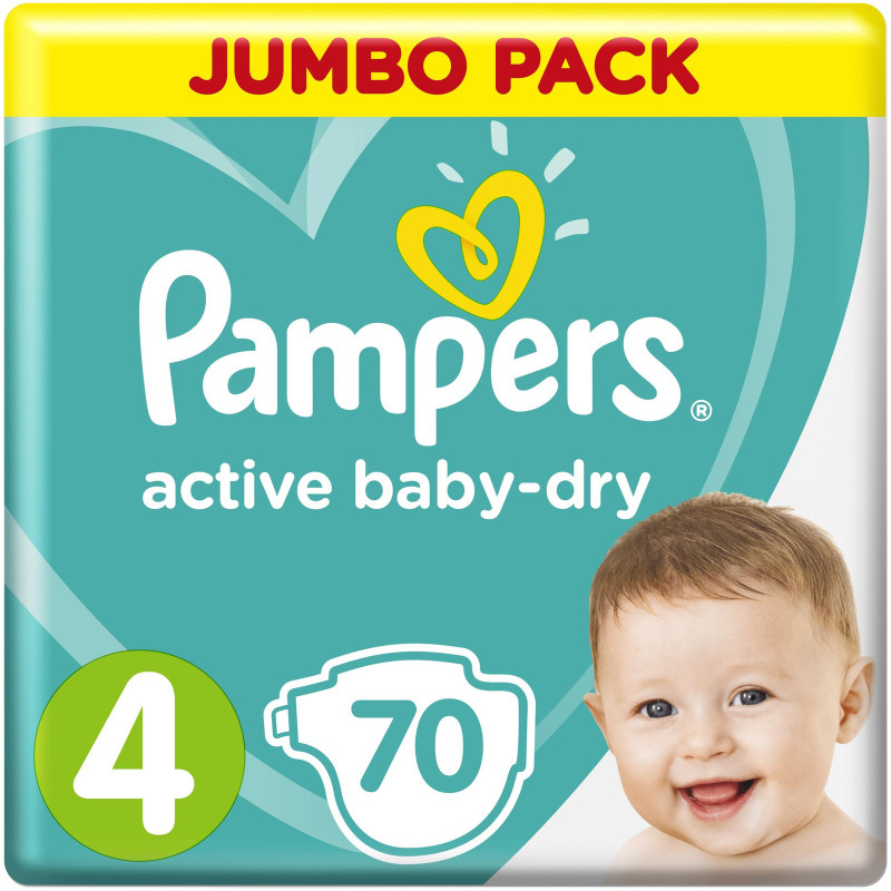 Подгузники Pampers Active Baby-Dry Maxi р.4 9-14кг, 70шт