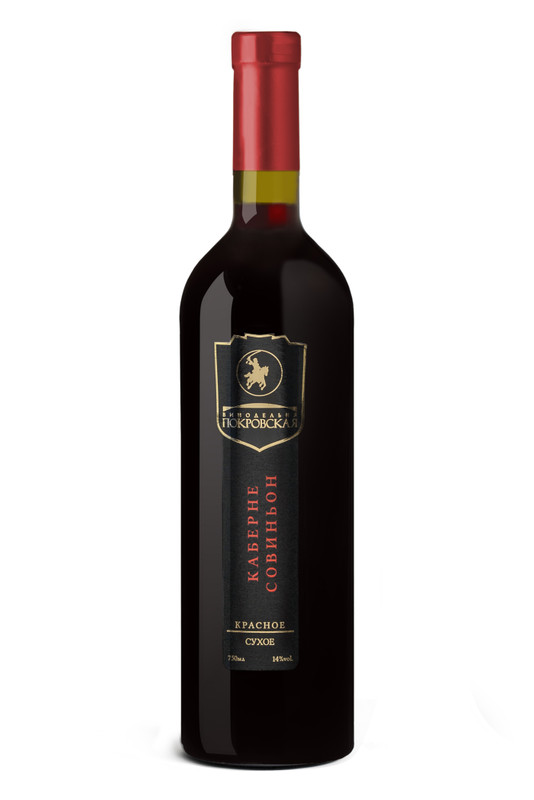 Вино Покровская Каберне Совиньон красное сухое 14%, 750мл