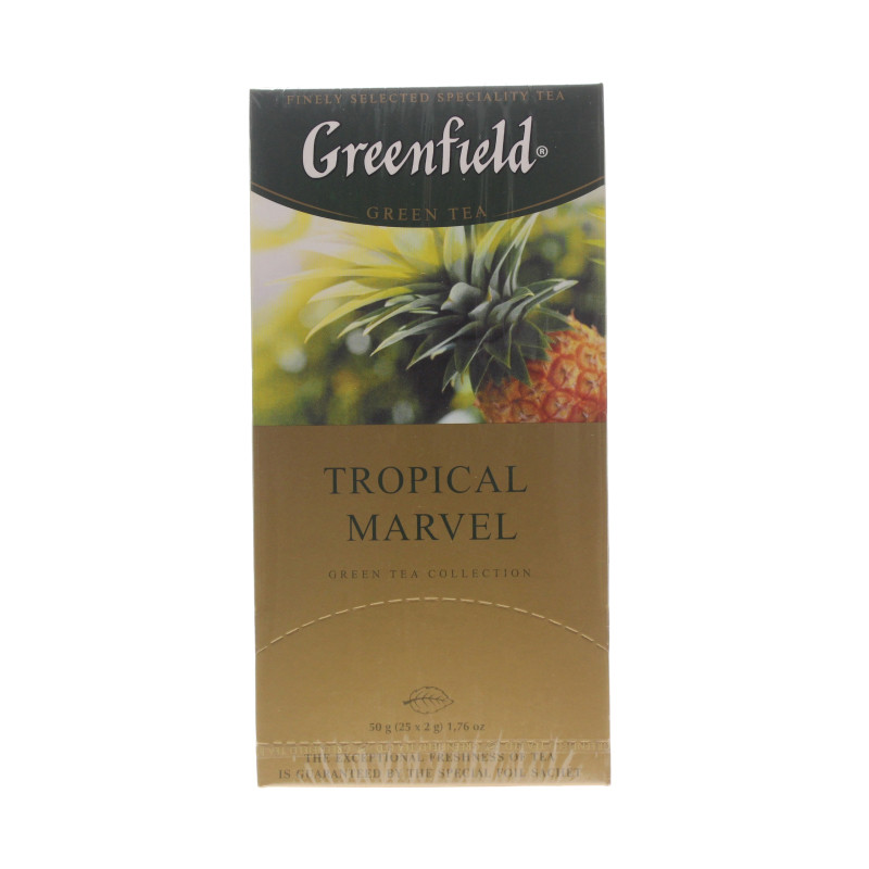 Чай Greenfield Tropical Marvel зелёный в пакетиках, 25x2г