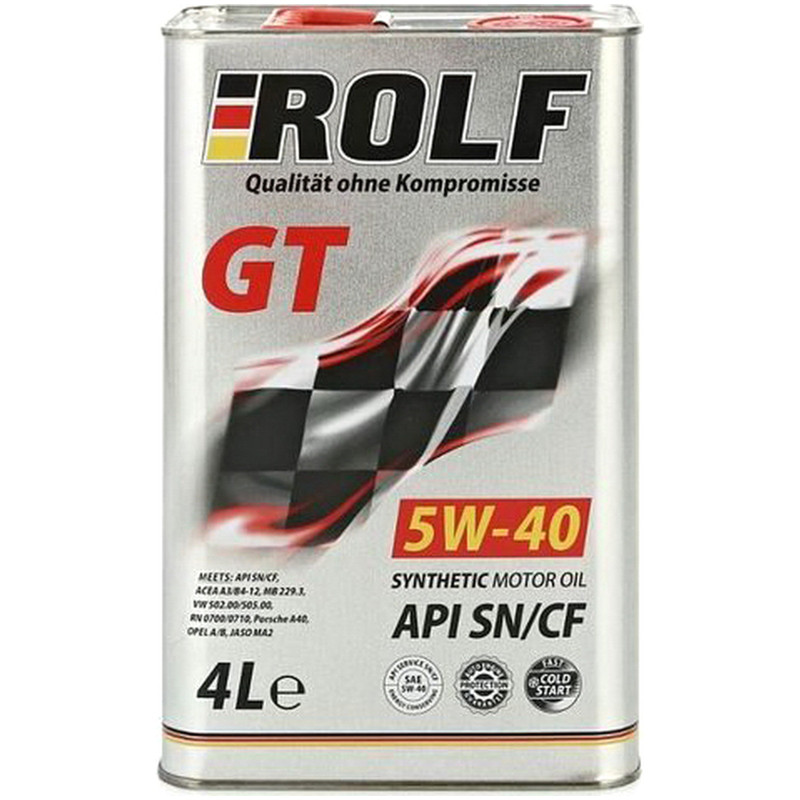 Масло моторное Rolf GT SAE 5W-40 API SN/CF, 4л — фото 1