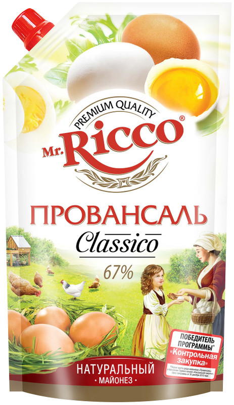 Майонез Mr. Ricco Провансаль organic 67%, 400г