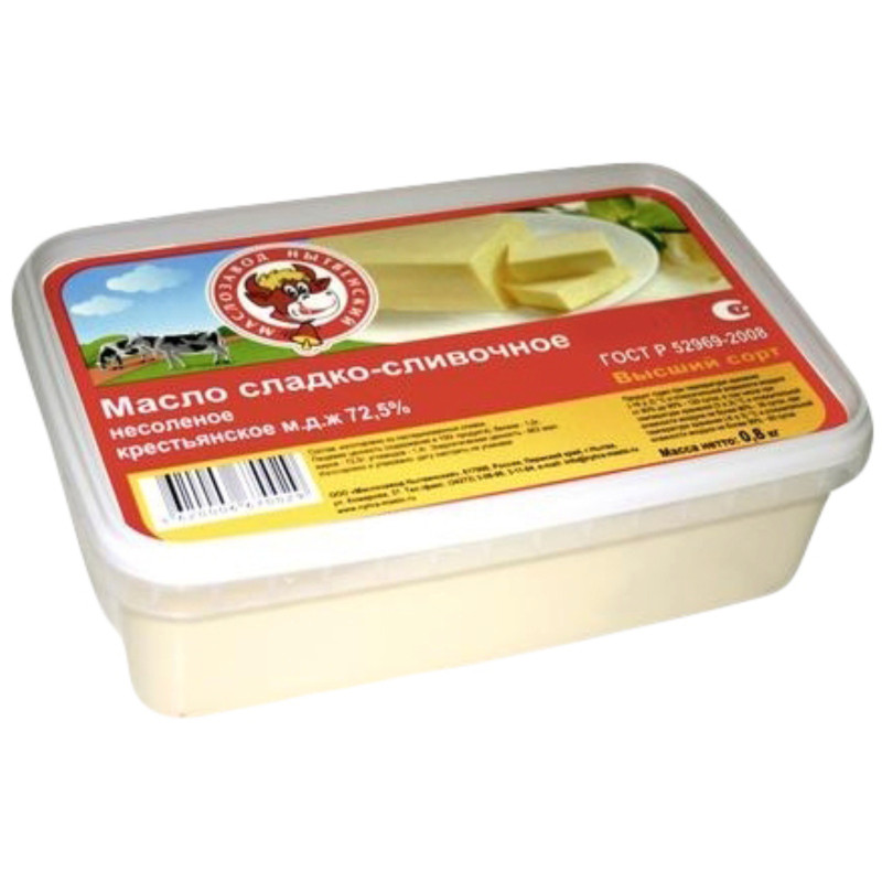Масло сливочное Маслозавод Нытвенский Крестьянское высшего сорта, 500г