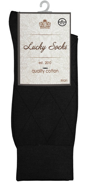 Носки мужские Lucky Socks чёрные р.27 HMM-0003