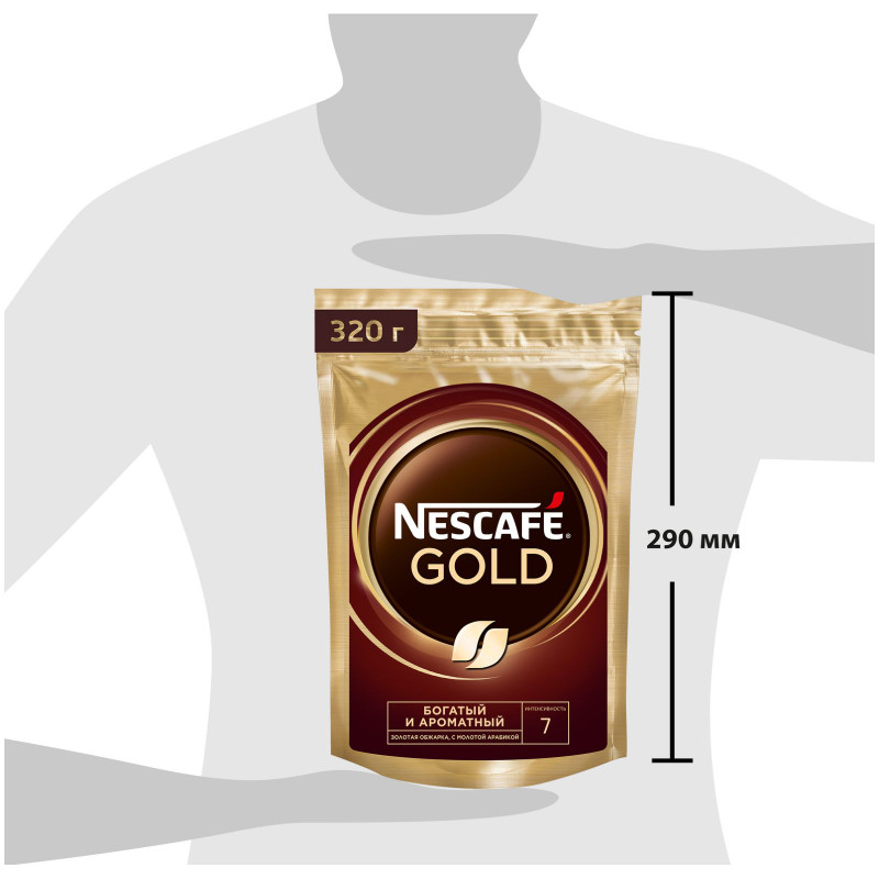 Кофе Nescafe Gold растворимый сублимированный с добавлением молотого, 320г — фото 5