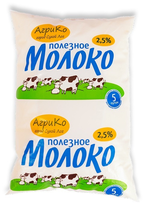 Молоко Агрико питьевое пастеризованное 2.5%, 850мл