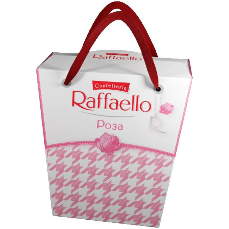 Конфеты Ferrero Raffaello Роза с ароматом розы в кокосовой стружке с цельным миндалем, 230г