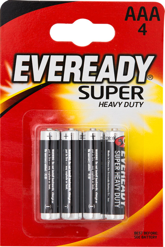 Батарейки Eveready Super Heavy Duty AAA R03, 4шт — фото 2