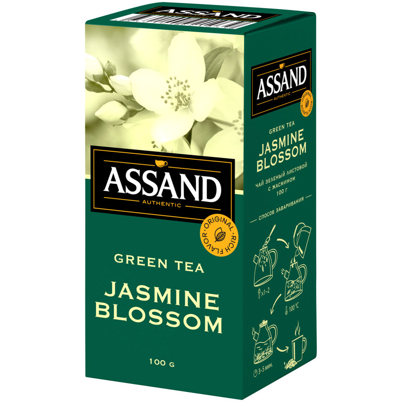 Чай Assand Jasmine Blossom зелёный с жасмином, 100г