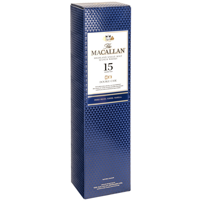 Виски The Macallan Double Cask 15 Years Old 43% в подарочной упаковке, 700мл — фото 1