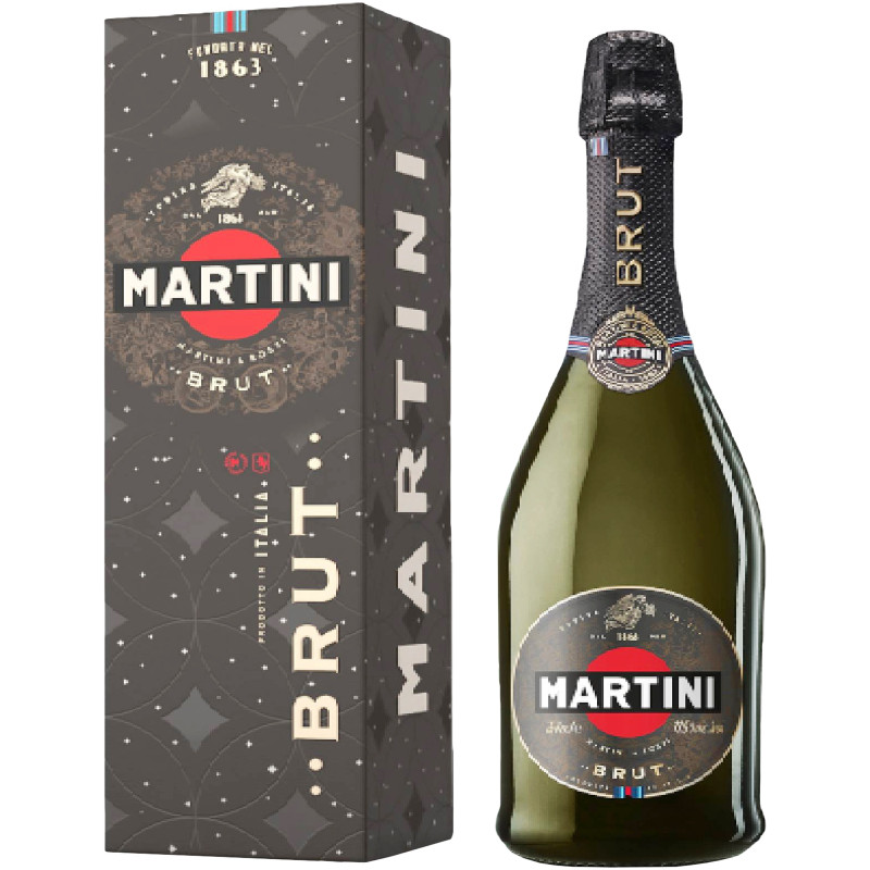 Вино игристое Martini Брют белое брют 11.5% в подарочной упаковке, 750мл