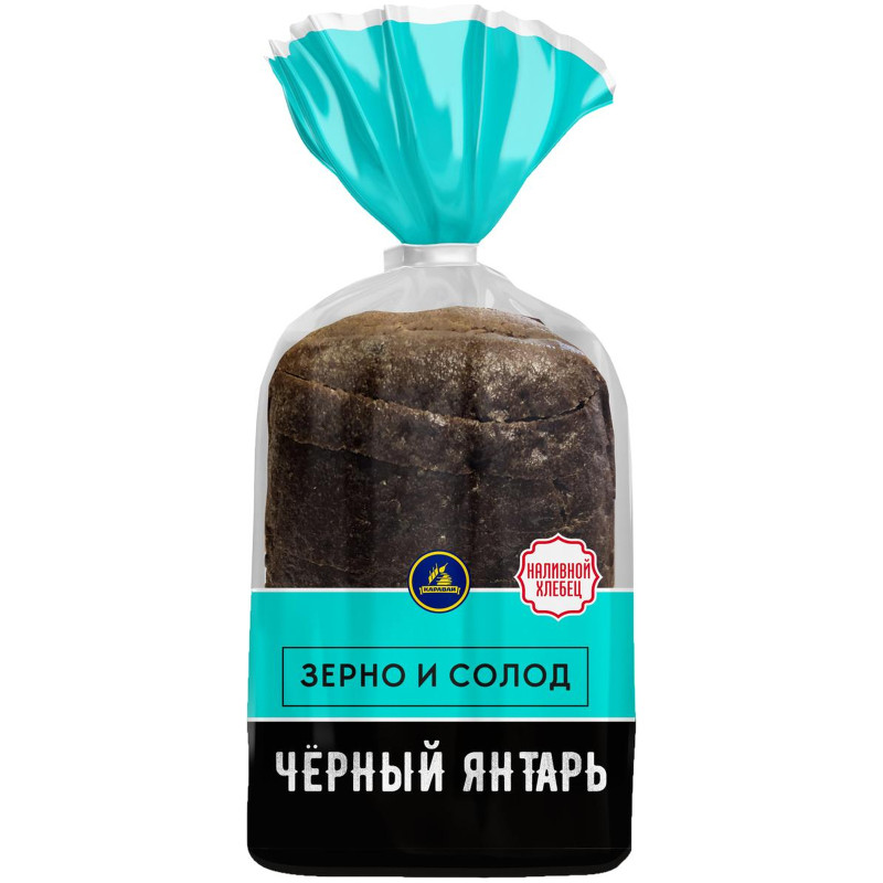 Хлебец Каравай Чёрный Янтарь наливной зерно и солод, 300г