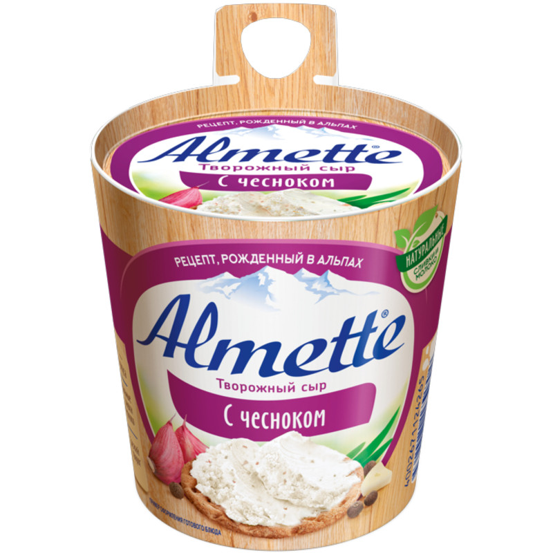 Сыр творожный Almette с чесноком 60%, 150г