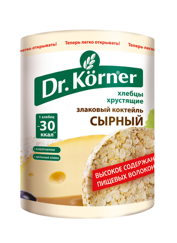 Хлебцы Dr.Korner Злаковый коктейль сырный, 100г