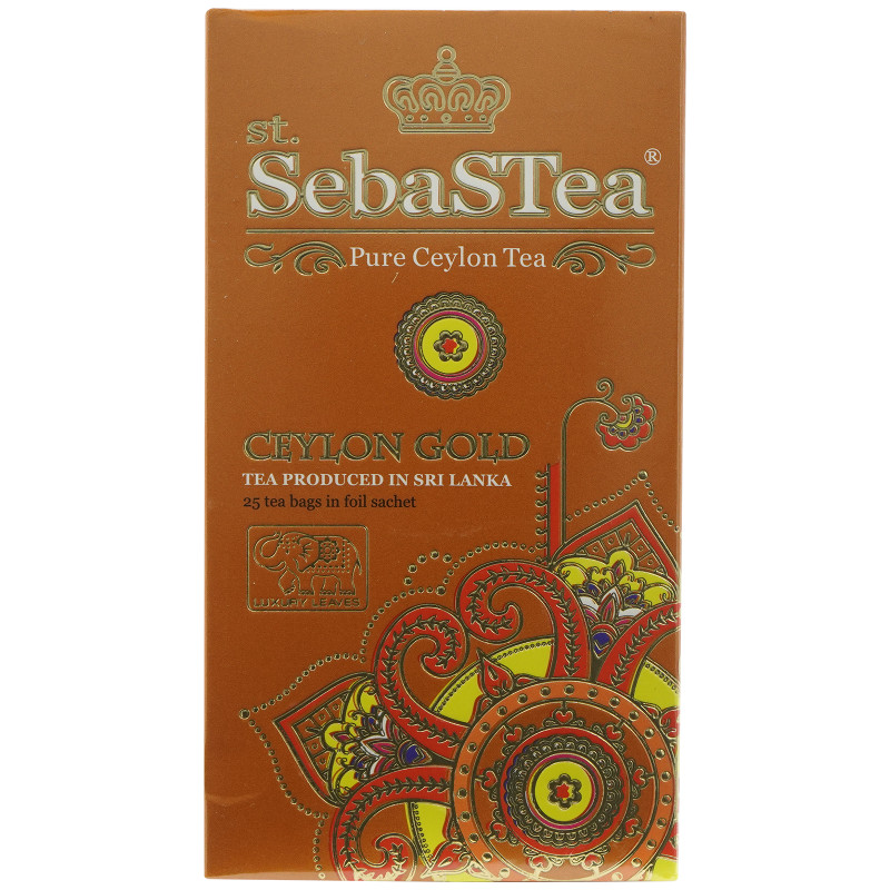 Чай SebasTea Ceylon Gold чёрный байховый цейлонский мелколистовой, 25х2г — фото 1