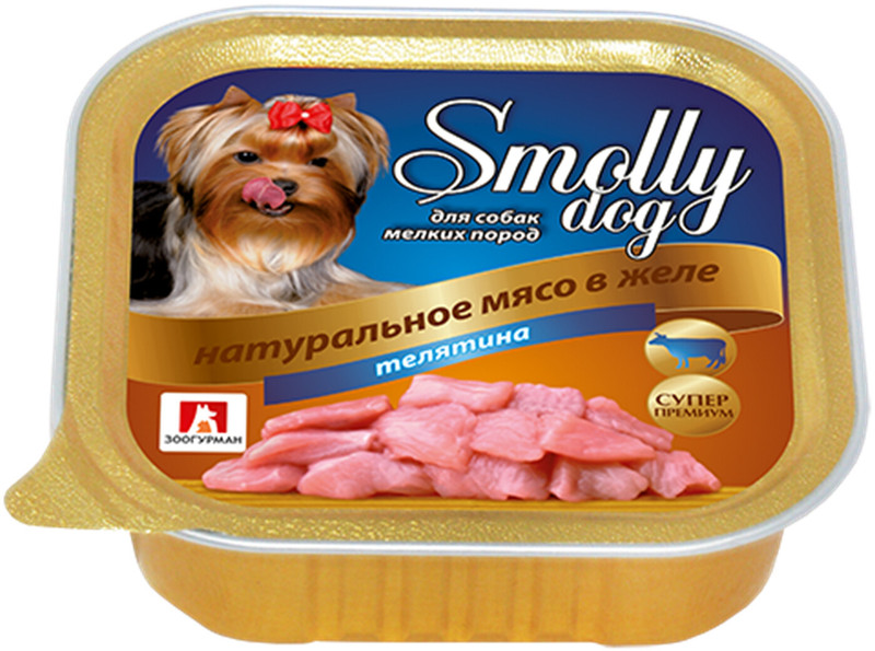 Корм Smolly dog натуральное мясо в желе телятина для собак, 100г