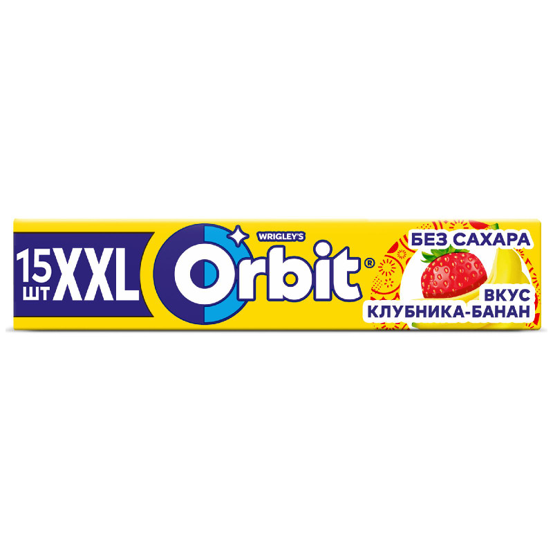 Жевательная резинка Orbit XXL Клубника-банан, 20.4г