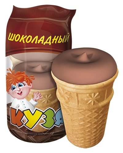 Мороженое Кузя любимая зима шоколадное с топпингом стаканчик, 70г