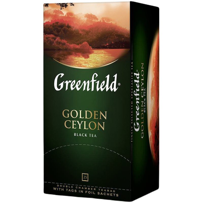 Чай Greenfield Золотой Цейлон чёрный в пакетиках, 25х2г — фото 1