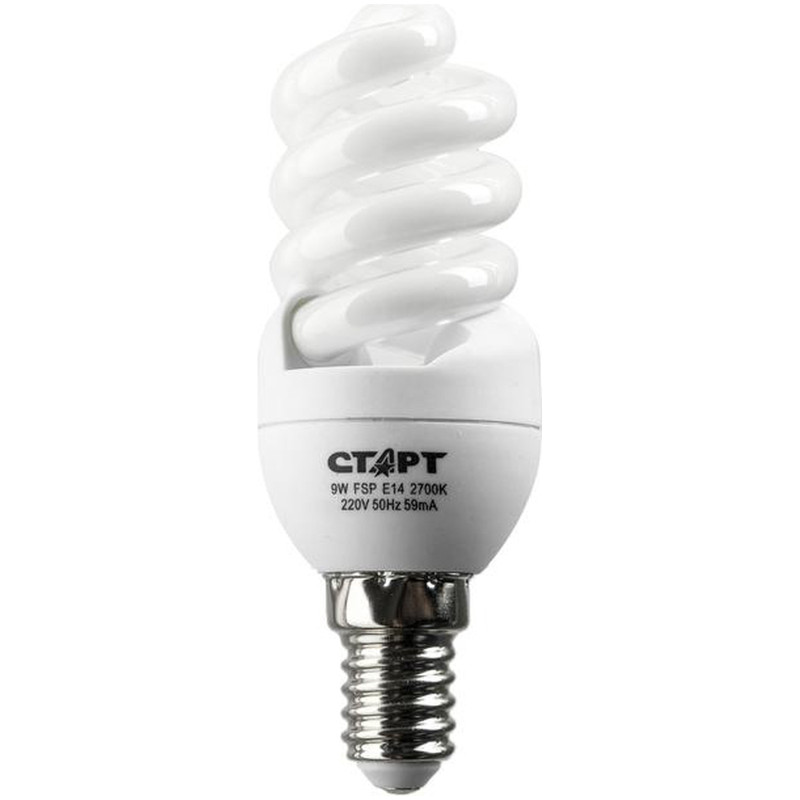 Лампа энергосберегающая Старт спираль 9W FSP E14 2700K — фото 4