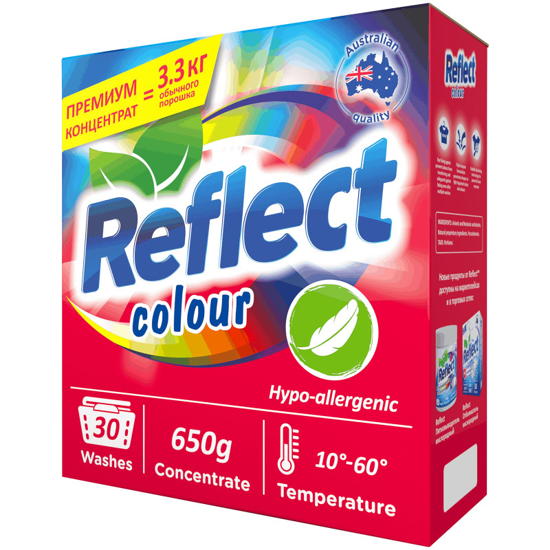 Порошок Reflect Color стиральный для цветного белья концентрированный, 650г