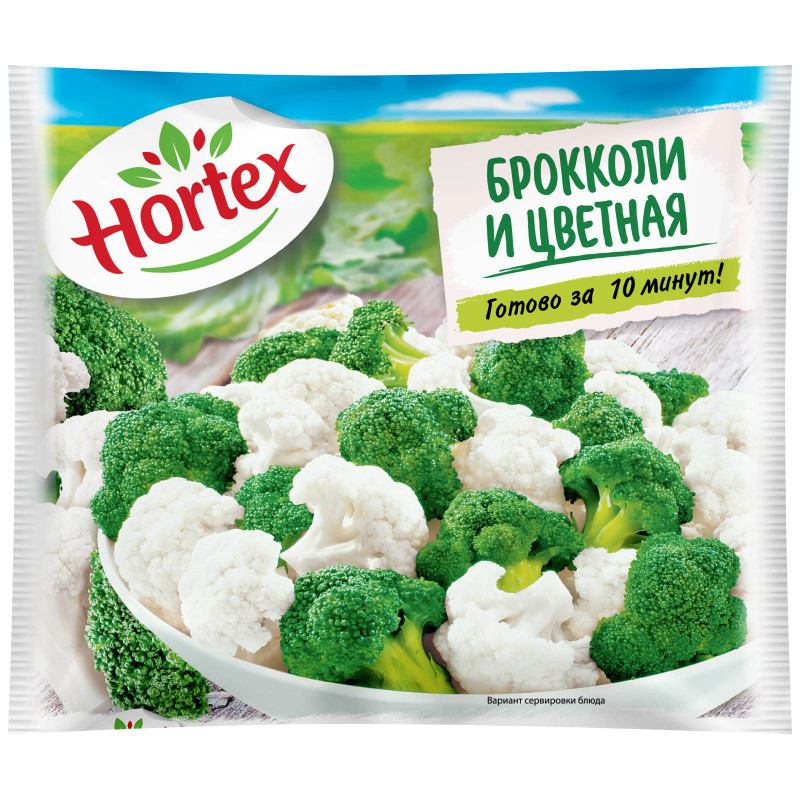 Смесь овощная Hortex Брокколи и цветная быстрозамороженная, 400г