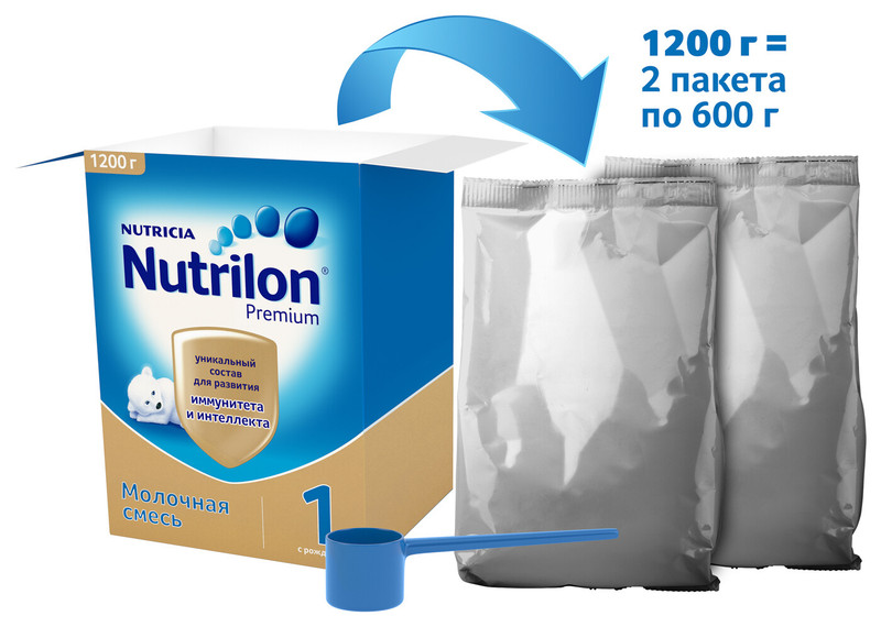 Смесь Nutrilon 1 Premium молочная с рождения, 1.2кг — фото 1