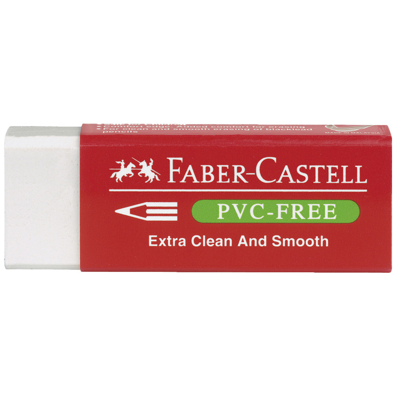 Ластик Faber-Castell "PVC-free", прямоугольный,  ный футляр, в пленке, 63*22*11мм