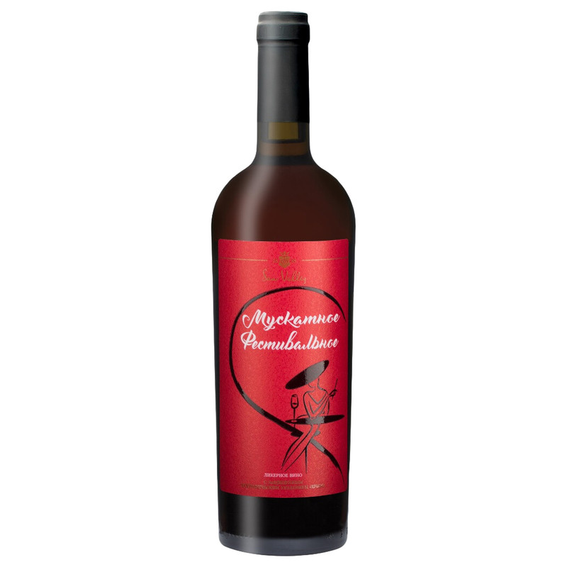 Вино ликёрное Солнечная Долина Мускатное Фестивальное розовое сладкое 16%, 750мл