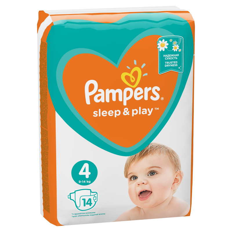 Подгузники Pampers Sleep & Play 9-14 кг, 4 размер, 14 шт — фото 2