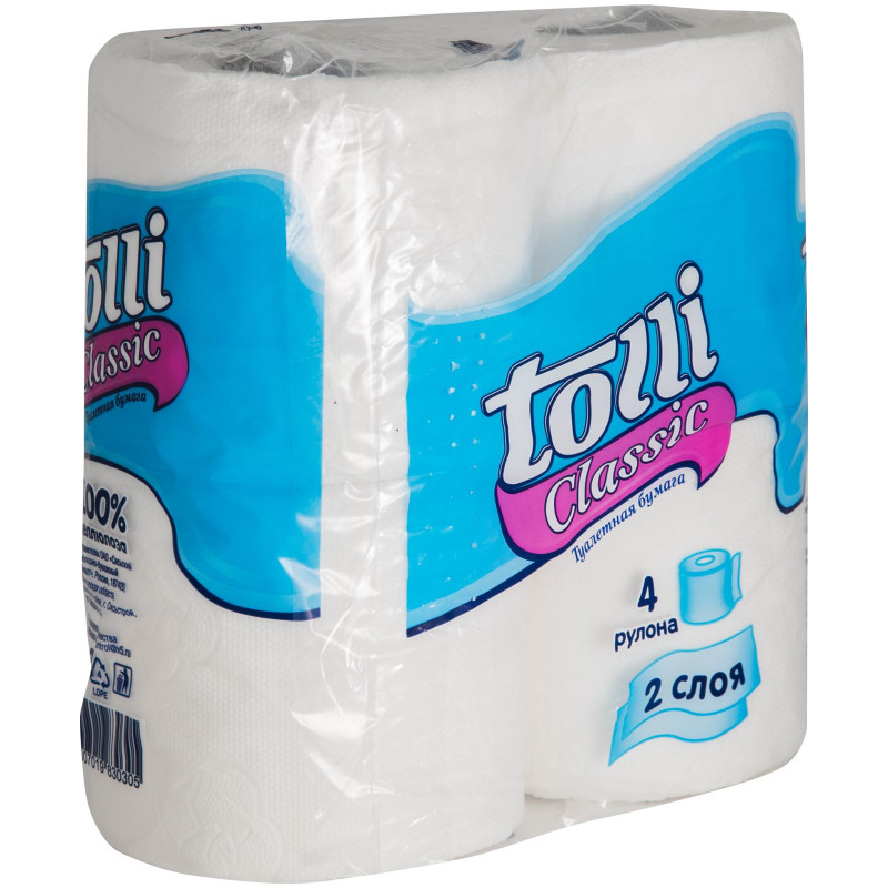 Бумага туалетная Tolli Classic 2 слоя, 4шт — фото 1