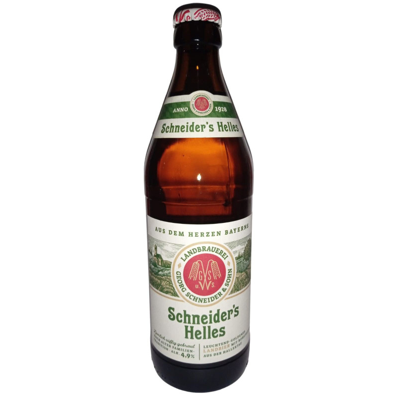 Пиво Schneider's Helles светлое фильтрованное непастеризованное 4.9%, 500мл