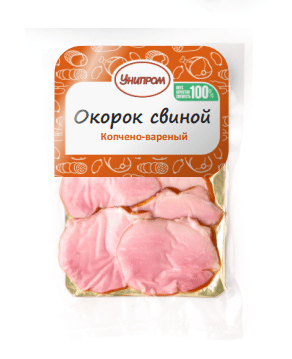 Окорок свиной Унипром варёно-копчёный нарезка