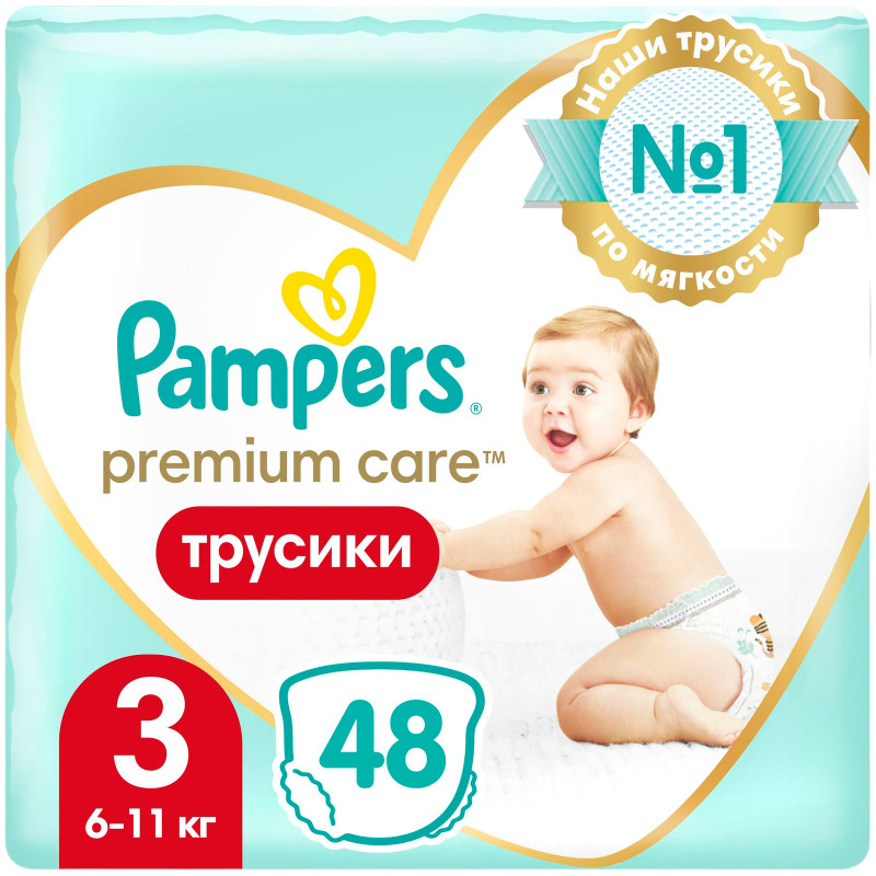 Подгузники-трусики Pampers Premium Care Pants р.3 6-11кг, 48шт