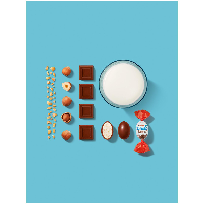 Конфеты Kinder Schoco-Bons молочный шоколад с молочно-ореховой начинкой, 46г — фото 1