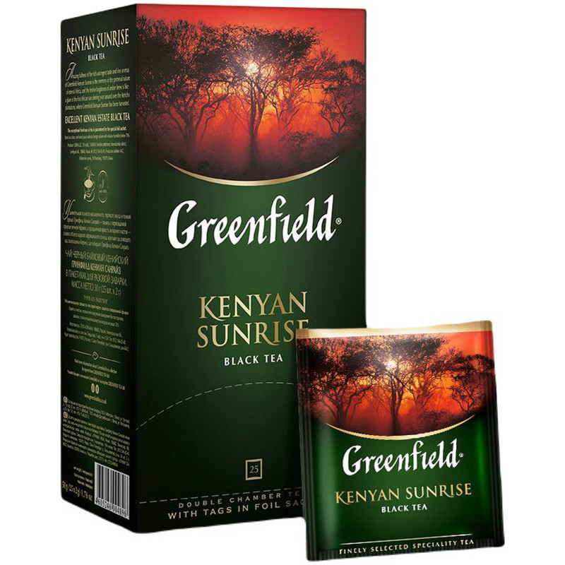 Чай Greenfield Kenyan Sunrise чёрный в пакетиках, 25х2г — фото 3