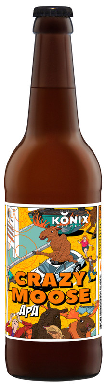 Пиво Konix Brewery Crazy Moose Ipa светлое нефильтрованное 5.5%, 500мл