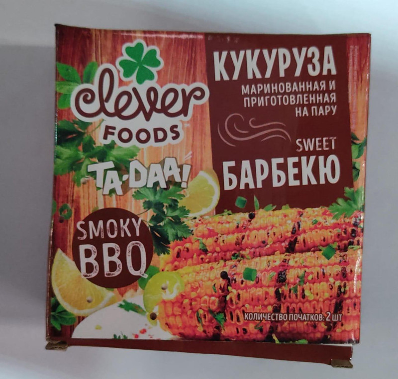 Кукуруза Кукуруза Clever Foods sweet&chilli BBQ маринованная стерилизованная, 450г — фото 1