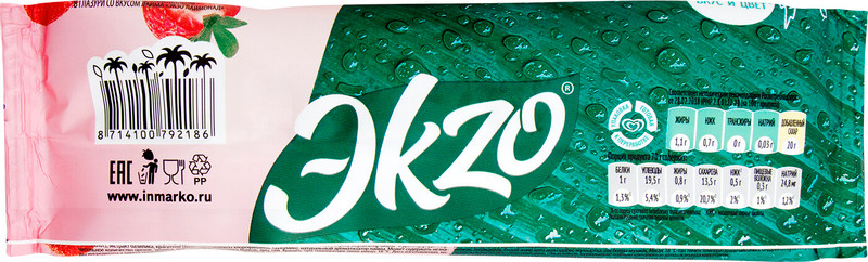 Эскимо Эkzo Лаймонад с кусочками клубники-базилика-лайма в глазури 2%, 70г — фото 1
