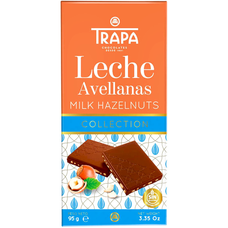 Шоколад Trapa молочный с фундуком, 95г