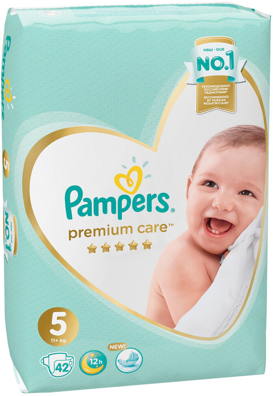 Подгузники Pampers Premium Care р.5 11кг+, 42шт — фото 1