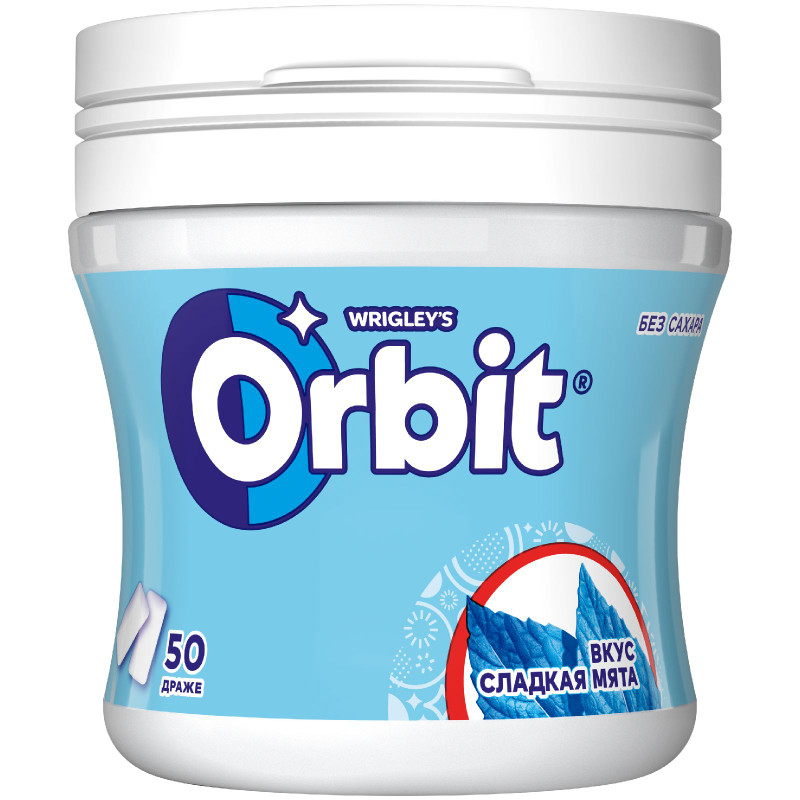 Жевательная резинка Orbit Сладкая мята без сахара, 68г