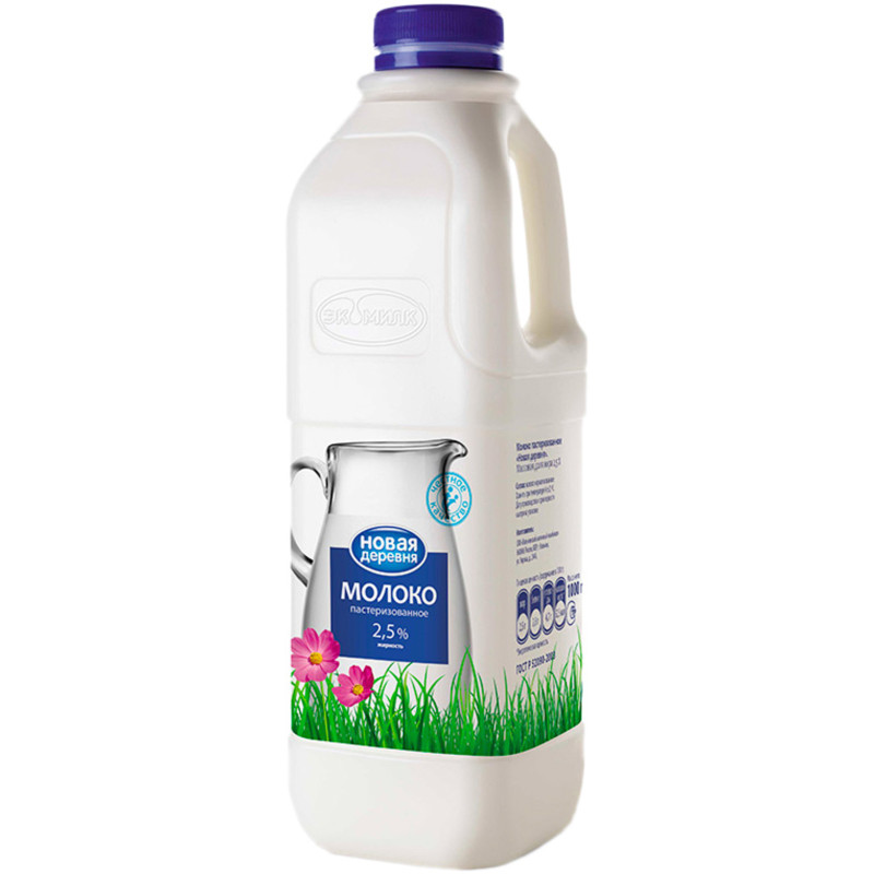 Молоко Новая Деревня пастеризованное 2.5%, 1л