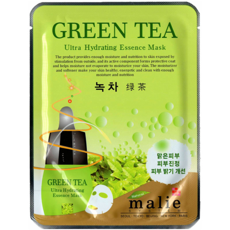 Маска для лица Malie Green Tea Ultra Hydrating Essence Mask ультраувлажняющая с зелёным чаем, 20мл