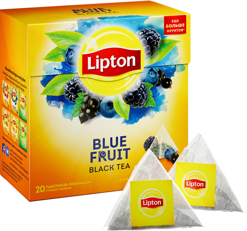 Чай Lipton Blue Fruit чёрный в пирамидках, 20х1.8г — фото 4