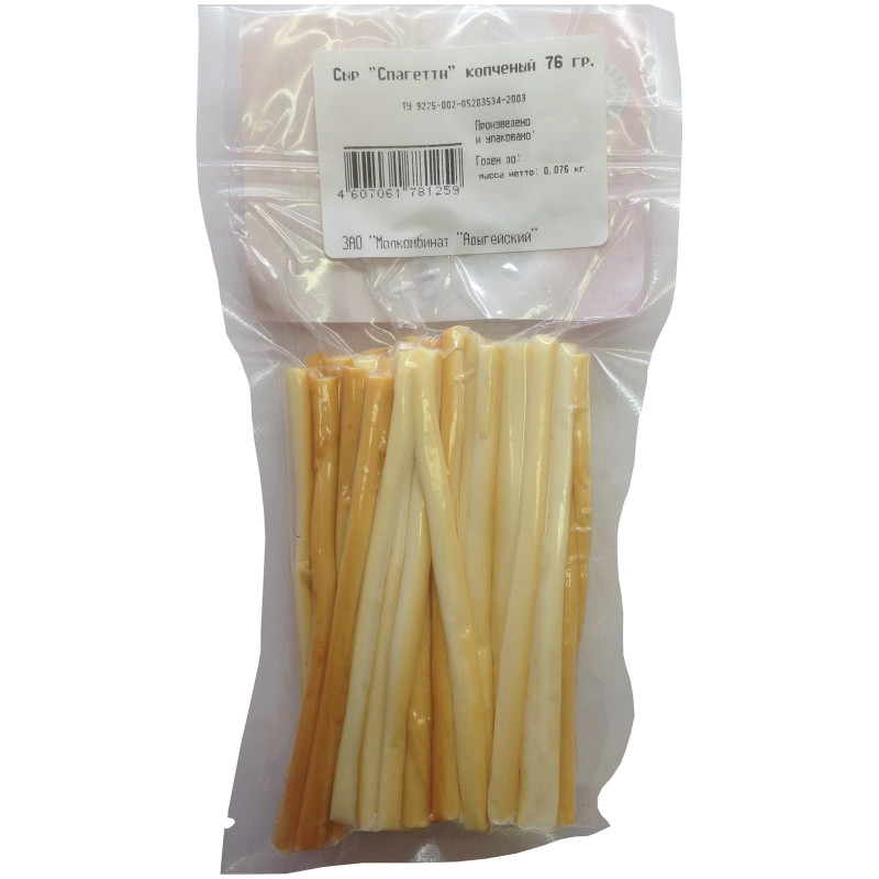 Сыр рассольный Молочный Комбинат Адыгейский спагетти копчёный 45%, 76г