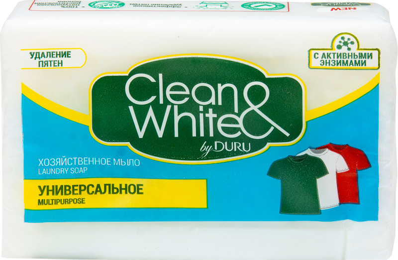 Мыло хозяйственное Duru Clean&White универсальное, 125г — фото 4