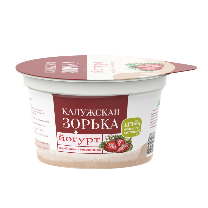 Йогурт Калужская Зорька клубника-земляника 3.2-4%, 180г