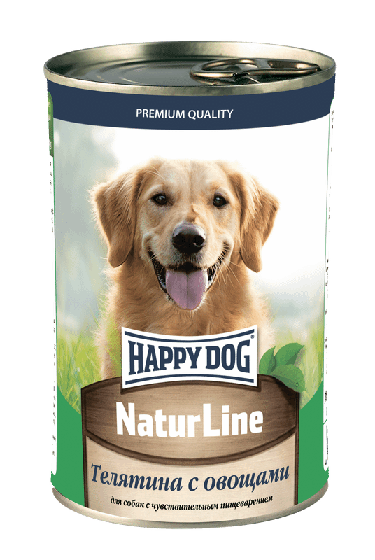 Корм Happy Dog Natur Line Телятина с овощами для собак, 410г