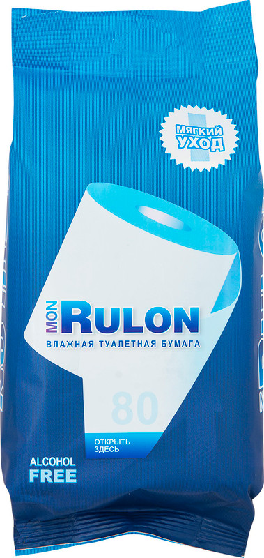 Бумага туалетная Mon Rulon 80шт влажная — фото 1