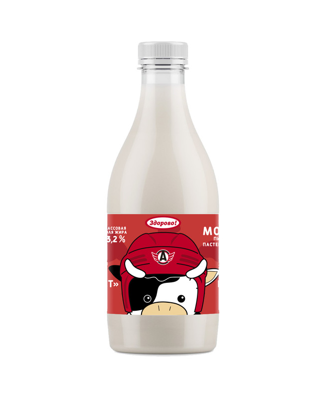 Молоко Здорово! питьевое пастеризованное 3.2%, 900мл